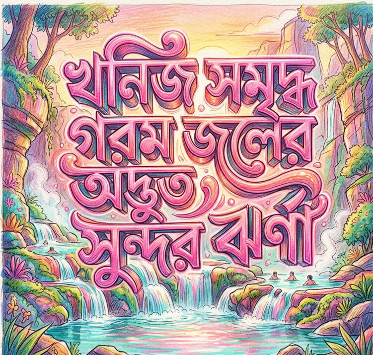 খনিজ সমৃদ্ধ গরম পানির অদ্ভুত সুন্দর ঝর্ণা